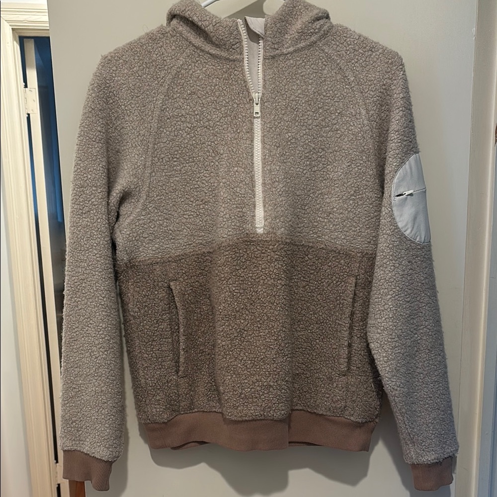 Cozy Two-Tone Sherpa Pullover